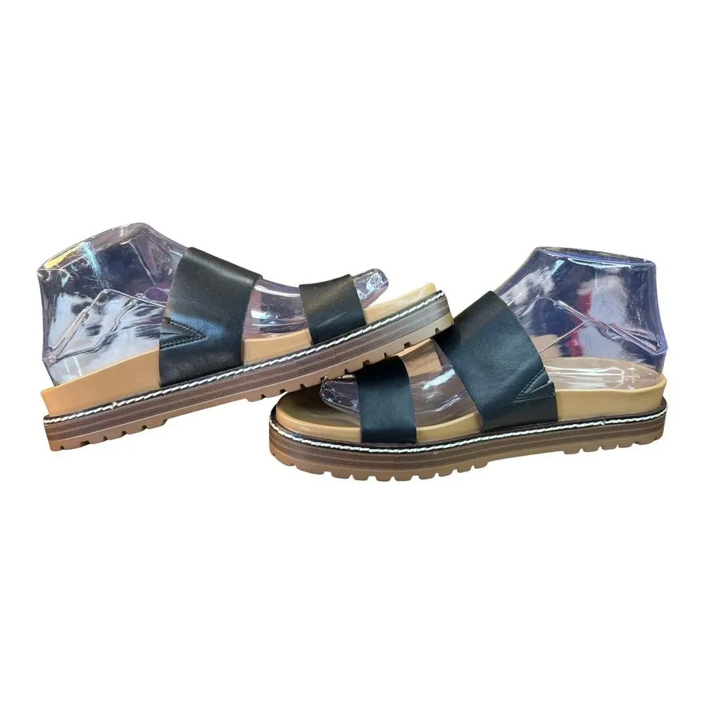Sz 7.5‎ Madewell Women's Preston Sporty Slides True Black ND955